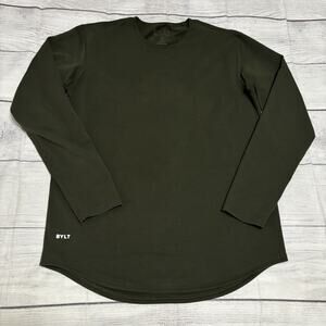 BYLT Premium Basic Long Sleeve Lux Shirt Mens Size Large Green Casual